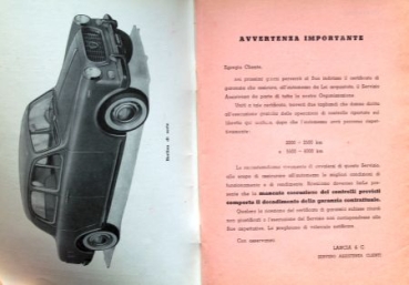 Lancia Appia Series 3 1960 Owner Manual (4698)